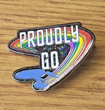Star Trek Rainbow Enterprise Proudly Go Lapel Pin 1 inch tall