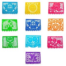 Papel Picado Banner Fiesta Party Plastic Mexico 16ft long 5m