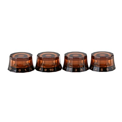 4Pcs Guitar Knobs Amber Top Hat Knobs Control Knobs Volume Tone Control Knobs