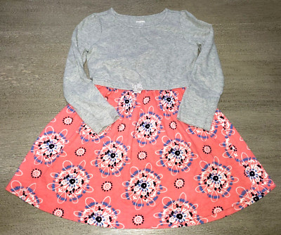 GYMBOREE girls size 5/6 DRESS pink gray SCHOOL long sleeve cotton | eBay