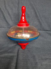 Vintage Tin Toy Rainbow Panorama Spinning Top With Sound Effects