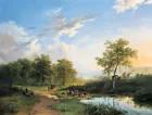 A river landscape oil painting Giclee Art printed on canvas L3652