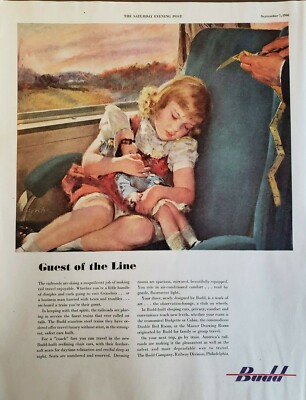 Vintage 1946 Budd Rail Cars Print Ad Ephemera Wall Art Decor