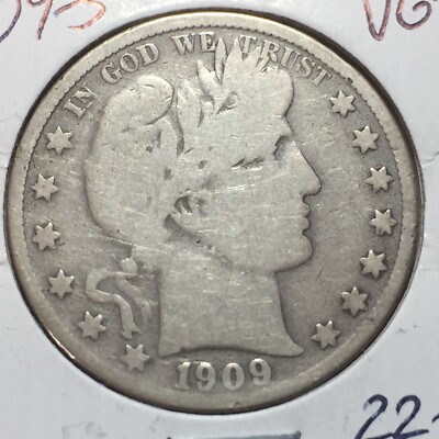 1909-S   VG-   Barber Half Dollar   LY and part of IT          Combined Shipping