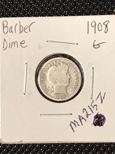 1908 Barber Dime  G