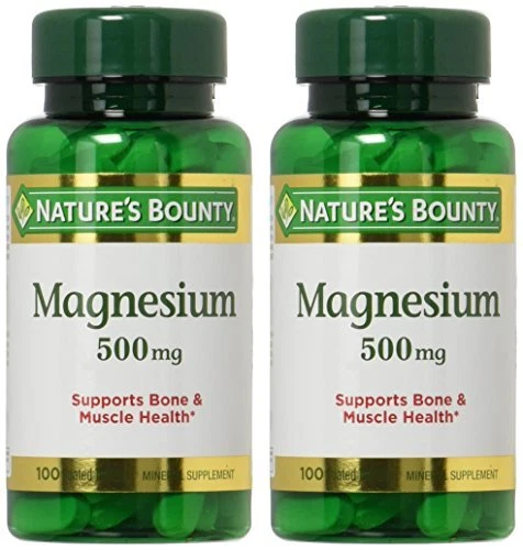 Nature's Bounty High Potency Magnesium 500mg 200 Tablets Pack of 2 Bottles - Image 2 of 4