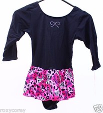 Jacques Moret Girls Black Pink Skirt Bows Dance Leotards Skirtall Large 12/14