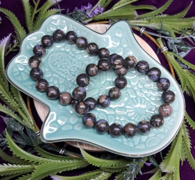 Beautiful Llanite Handmade 10mm Crystal Bead Bracelet - Que Sera Galaxy Rhyolite