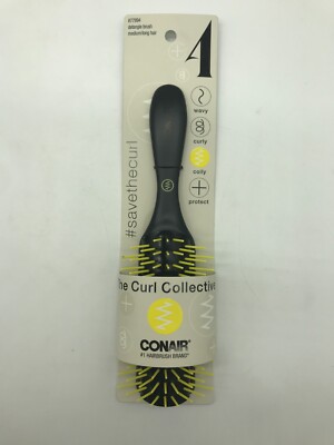 Conair #1 Hairbrush. The Curl Collective. Detangle Brush Medium/long Hair. Blk/Y