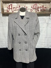 Winter Coat VTG Womens Noble Fashions 100 Wool USA Herringbone Ladies Fits XL