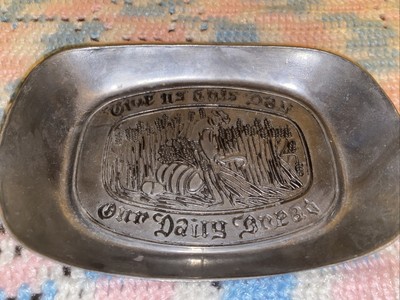 Vintage DURATALE by Leonard ''Give Us This Day Our Daily Bread'' Pewter Plate 9''
