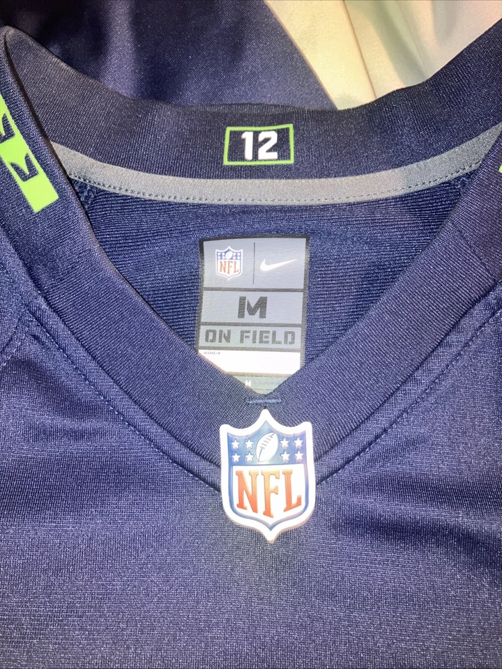 Camiseta Nike On Field Seattle Seahawks #88 Jimmy Graham Azul Talla M Foto 3 de 4