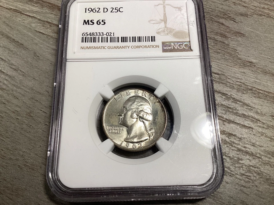 1962 D Washington Silver Quarter Graded by NGC MS65-9548333 021a  - Image 3 of 4