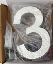 4-Inch House Numbers LED Modern Address Signs for Homes 3 Arial Stainless LIGHT