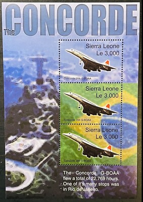 SIERRA LEONE CONCORDE STAMPS SHEET 2004 MNH 206 G-BOAA AIRCRAFT AIRPLANE