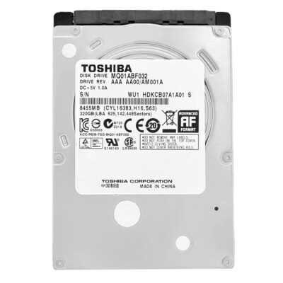 Festplatte TOSHIBA 320Gb MQ01ABF032 8Mb Cache 5400Rpm SATA III 2,5''
