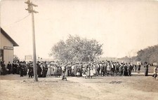 J40/ Richmond Indiana RPPC Postcard c1910 Lute Clothing Railroad Depot 56