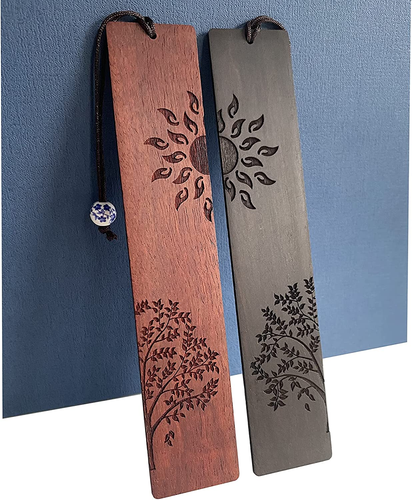 2 Pcs Wood Bookmark, Unique Bookmarks Gift for Men Women, Book Marks Accessories - Picture 12 of 12