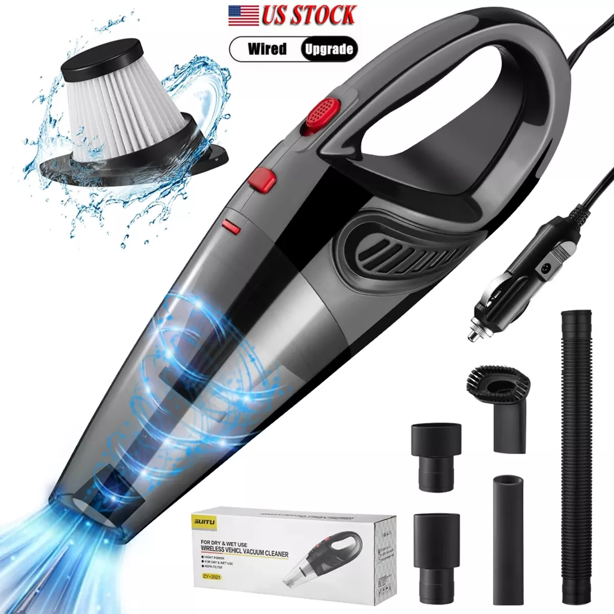 Portable Car Vacuum Cleaner Wet&Dry Handheld Strong Suction Car Handheld  Vacuum | eBay