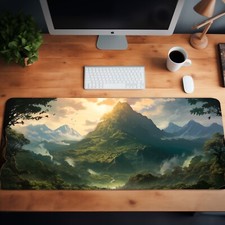Tropical Mountain Mouse Pad, Green Mouse Mat, Large XL Deskmat, Gaming Mouse Pad