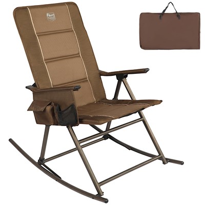 TIMBER RIDGE Folding Rocking Camping Chair,Padded High Back Rocking Chair