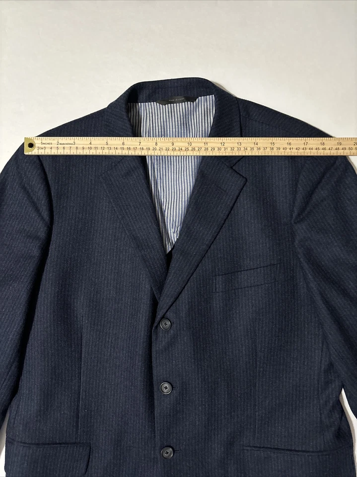 Abrigo deportivo John W. Nordstrom azul negro a rayas Loro Piana lana seda para hombre 44R Foto 4 de 4