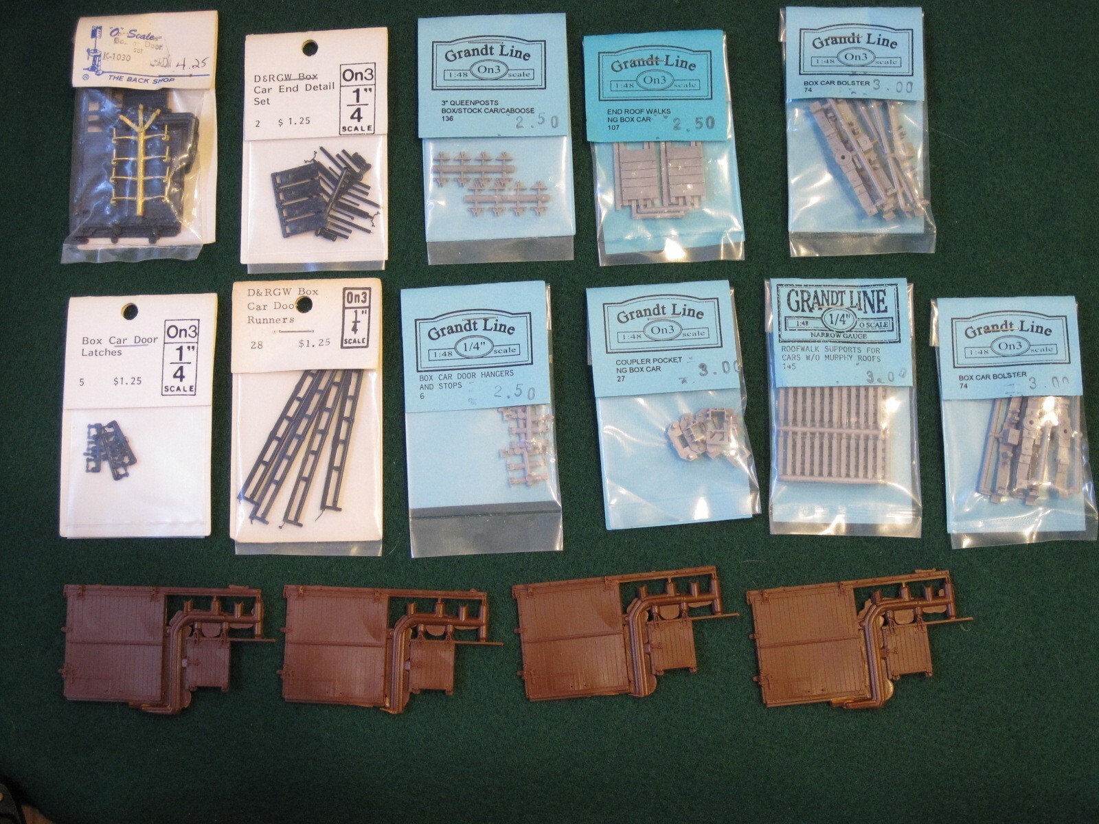 On3 DETAIL PARTS FOR D&RGW NARROW GAUGE BOXCARS UNUSED NOS MOSTLY