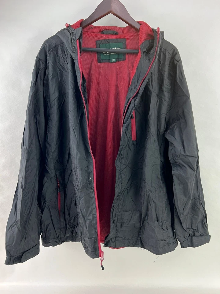 Outdoor Life Mens Black Full Zip Hooded Windbreaker Size XL - Image 3 of 4