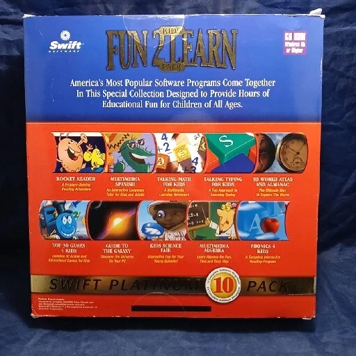 2001 Fun 2 Learn Kids Pack 10 Complete Software Programs by COSMI Windows  - Image 3 of 4