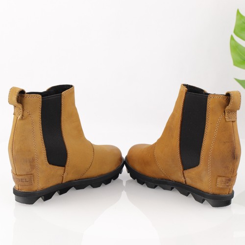 Sorel Womens Joan Of Arctic Boot Size 6.5 Waterproof Tan Chelsea Bootie Wedge - Picture 7 of 14