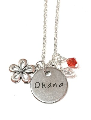 Stitch Halskette Gravur Ohana Means Family Lilo Disney Metall Nickelfrei