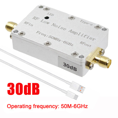 50m-6GHz Radio Frequency Amplifier 30dB High-Gain Front LNA Low Noise Signal US