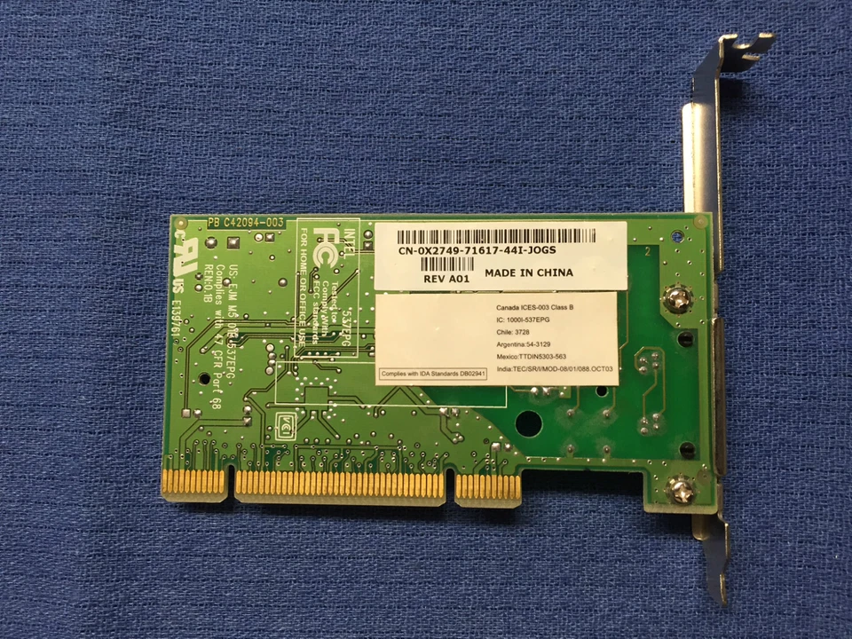 Fax/módem interno Intel 537EPG 56K CN-0X2749-71617-44I-JOGS Foto 2 de 3