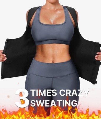 Women Slimming Body Shaper Waist Trainer Vest Sweat Sauna Top Shapewear Gym XL