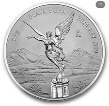 Libertad Mexico 2024  1 Kilo Silver Reverse Proof  (ProofLike) Coin w Box / COA