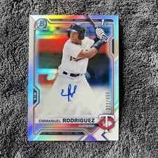 2021 Bowman Chrome Emmanuel Rodriguez Auto Refractor 1st Prospect #/499 Twins