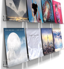 8 Pack 12-Inch Vinyl Record Wall Mount, Clear Acrylic Album Record Holder Displa