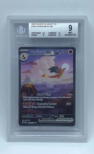 Pokémon Charizard ex 199/165 Scarlet & Violet 151 SIR Holo EX Beckett 9