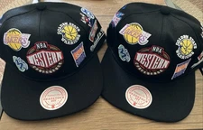 Mitchell & Ness Western Conference Deadstock Fit Adjustable Caps Lot of 2-NWT!
