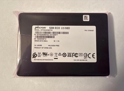  Micron MTFDDAK960TDC-1AT1ZABYY 5200 ECO 960GB SATA 6Gb/s 2.5'' SSD MTFDDAK960TDC
