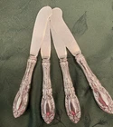Set of 4 King Richard by Towle sterling silver paddle butter spreaders.