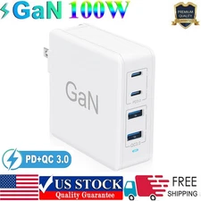 100W USB-C GaN Charger For HP Lenovo ASUS Samsung MacBook Pro Acer LG Razer Dell