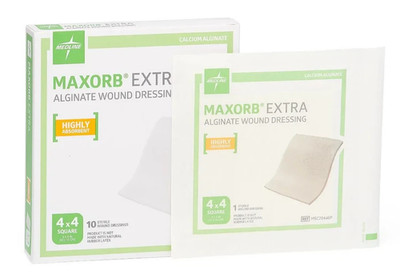 MEDLINE MSC7044EP - Maxorb Extra Calcium Alginate Dressing - 4'' X 4''   10/BX