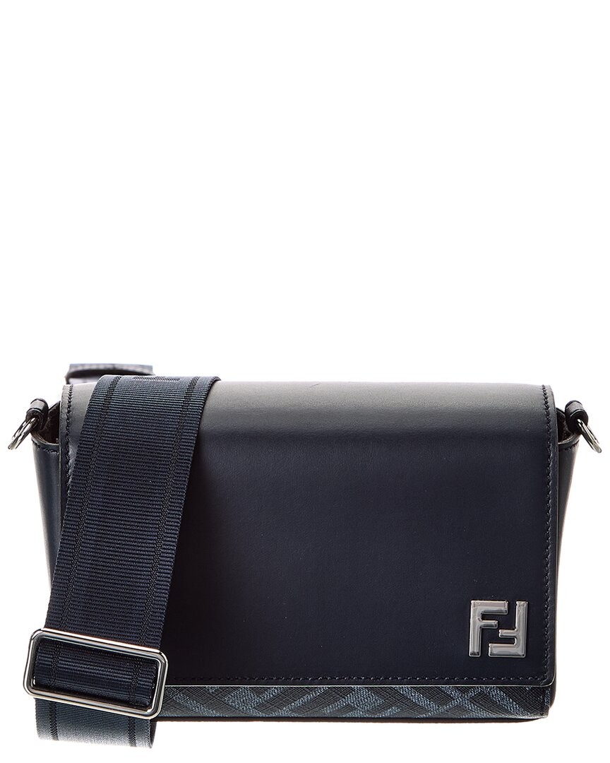 Fendi Squared Ff - Canvas Shoulder Bag Womens Blue 181190₽