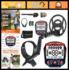 Professional Metal Detector for Adults - Waterproof 10'' Coil, LCD Display, 5 Mo