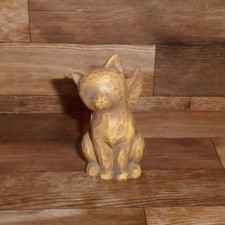 3-1/8" Resin Angel Cat Statue Figurine  Heart Design  A Paw Print  Love In It