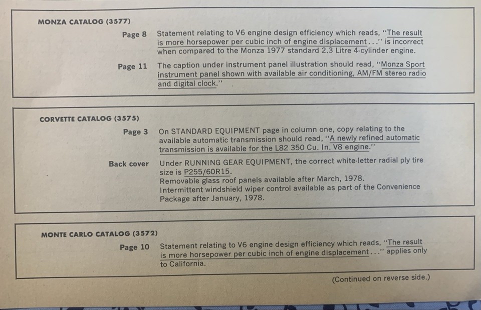 1978 CORVETTE SILVER ANNIVERSARY PROMO PACE CAR ORIGINAL WINDOW STICKER ...