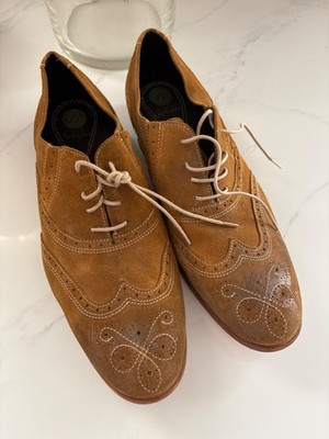 H by Hudson Brown Washed Leather Distressed Lace Up Shoes 45 US 12 Brand New