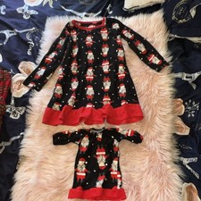 Jammies For Your Families Nightgown And Doll Dress Set Santa Size 4/5