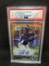 2017 Bowman Chrome - Prospect Autographs Jesus Sanchez #CPA-JS Gold Shimmer...